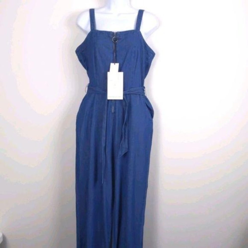 91 Cotton on-Denim pinafore jumpsuit w/pockets NWT